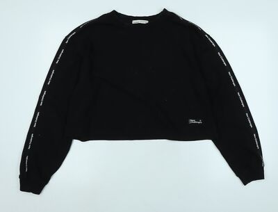 Pull&Bear Damen Pullover Sweatshirt schwarz Polyester Größe L