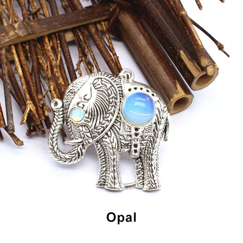 Elephant Crystal Stone Quartz Bead Animal Pendant for Necklace Healing Reiki New - Picture 11 of 15