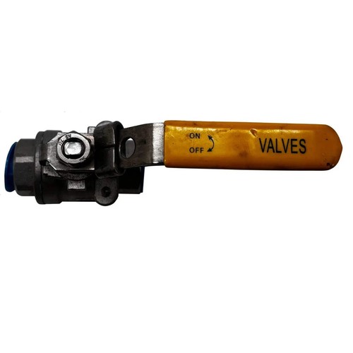 Válvula de bola de diámetro completo encendido/apagado 316 acero inoxidable 1000 WOG 1/2" amarillo - Imagen 3 de 7