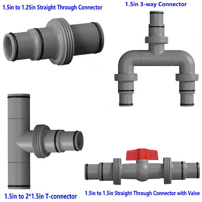 Für Intex Pool Schlauch Connector Ersatz Geradedurch/T-Verbinder Adapter Zubehör