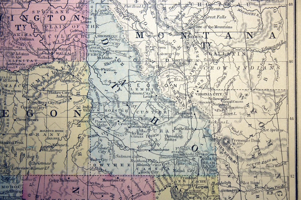 Mapa antiguo 1865 California Washington Territorio Utah Ty Arizona Ty México Foto 4 de 4