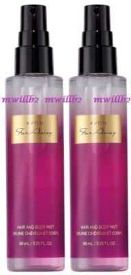 Lot of 2 - Avon FAR AWAY Perfumed Hair and Body Mist Spray 3.25oz NIB Fresh