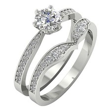 Bridal Engagement Wedding Ring I1 G 1.35 Carat Round Diamond 14K Gold 9.80MM