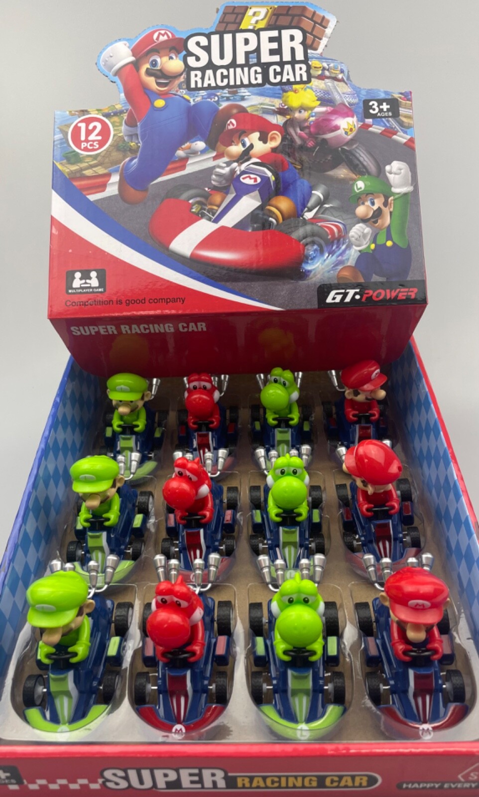 Super Mario Kart Pull Back Action Car Figure Cake Topper Kids Push Car