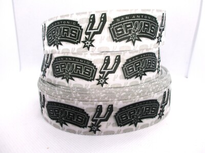 San Antonio Spurs Basketball 1'' Grosgrain Ribbon YOURCHOICE 5 or 10 Yard (NBA)