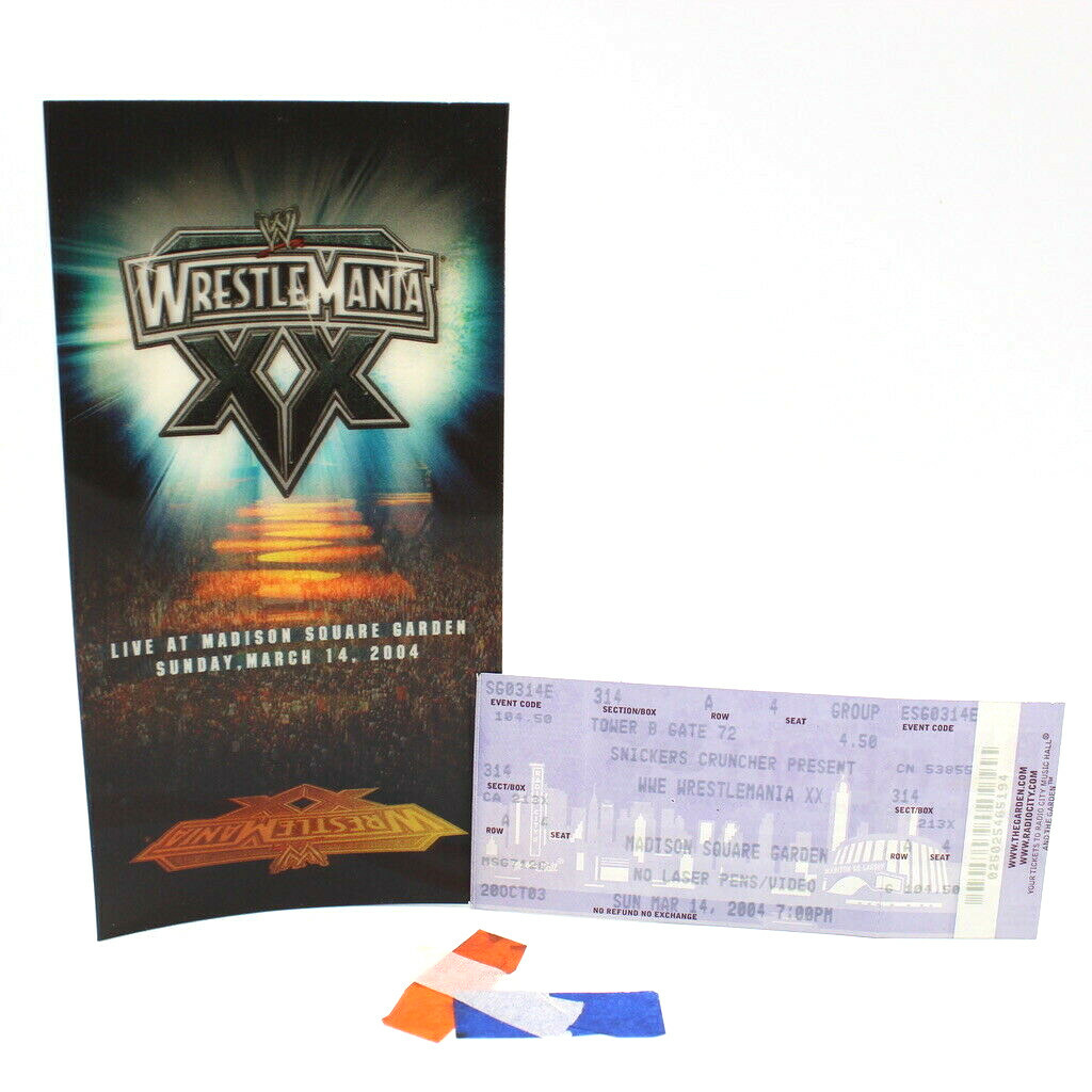 WWE WrestleMania XX 20 Ticket Stub & Confetti MSG NYC WWF