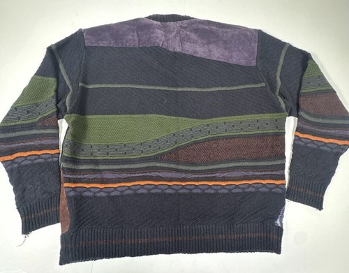 Vintage SAXONY Genuine Leather Sweater Mens 4XB Big HipHop 80s 90s 3D - Picture 7 of 9