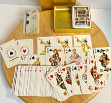 Vintage Piatnik Austria 2-Deck Playing Cards Set Stunning Art 1976 w Manual