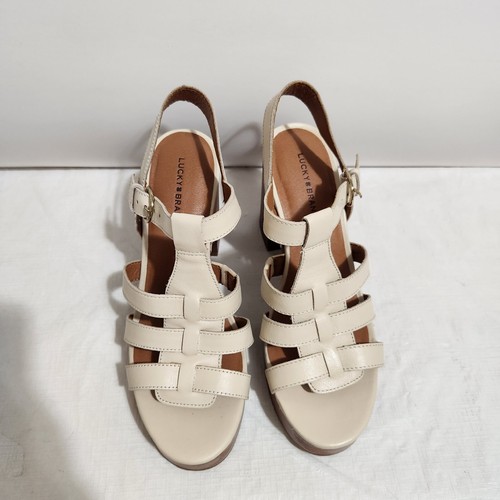 Lucky Brand Size 9 M Women's LK Imana Beige Platform Sandals Shoes (39) - Picture 4 of 12