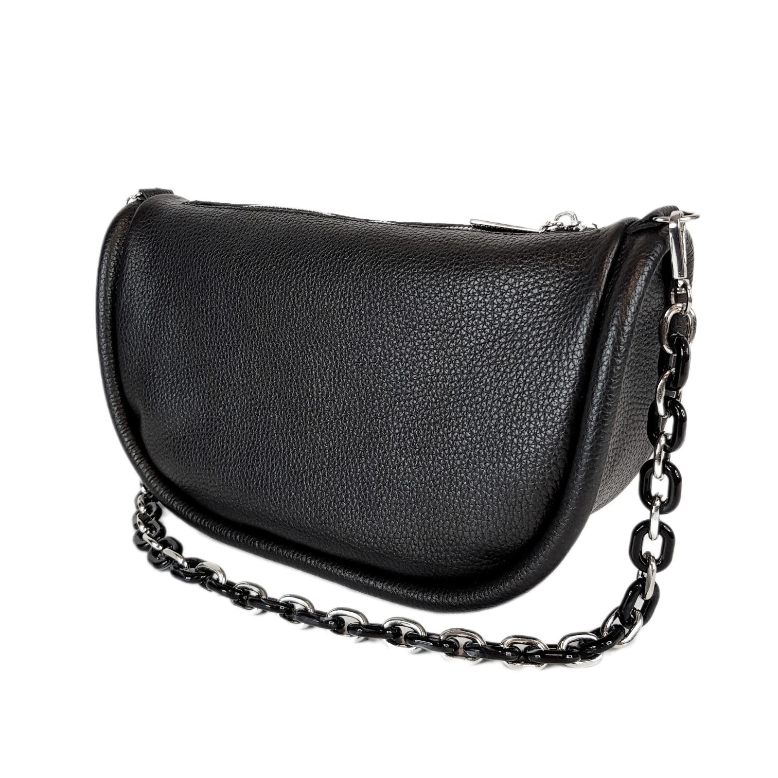 COACH Borsa donna in VERA PELLE fatta a mano nera tracolla tracolla tracolla catena