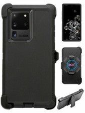For Samsung Galaxy S20 Ultra Plus Black Hard Shockproof Case With Belt Clip