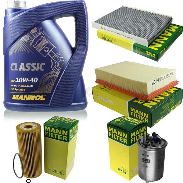 Mann Inspektionspaket 5L Mannol Classic 10W-40 FüR Vw Polo Variant 1.9 Tdi 90-image
