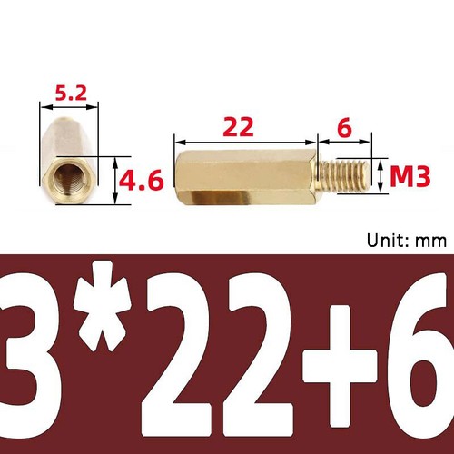 Pilar espaciador de soporte separador de columna hexagonal de latón M3 para placa de PCB de 4 mm a 60 mm de longitud - Imagen 30 de 38