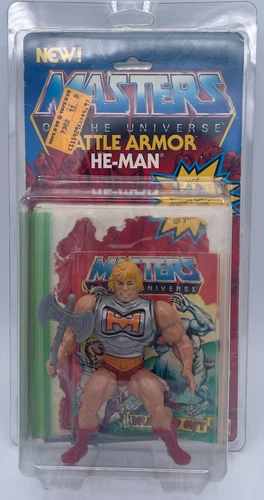 MOTU Battle Armor He-Man 1984 Mattel Vintage 100% w/ 12-Back Cardback & Comic M