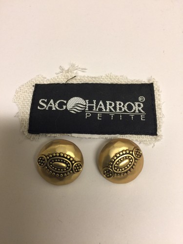 Sag Harbor Suit Replacement 2 Gold Tone Buttons Sport Coat Blazer Jacket M524 - Picture 2 of 4