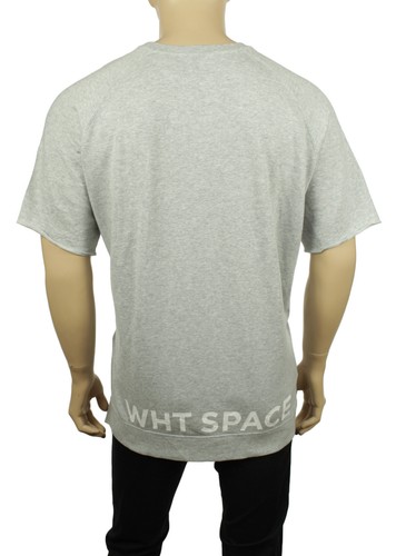 NEW MENS WHT SPACE CREW NECK RAGLAN TERRY GREY ZIPPERED HEM SWEATSHIRT TEE L - Picture 4 of 4