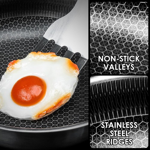 WEEKETT Padella Antiaderente 9,5 Pollici 24CM Acciaio Inox Cottura Induzione HseAT - Foto 2 di 6