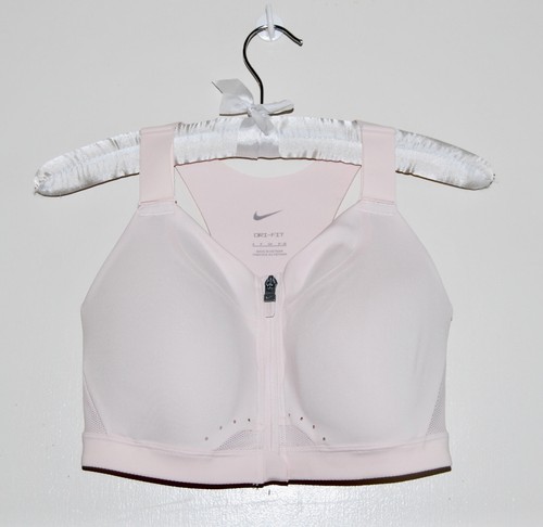 Neu mit Etikett Nike Damen Buff Pink Alpha Sport-BH mit hohem Halt Größe Small F-G Cup