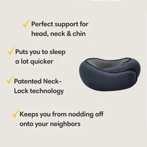 Neck Travel Pillow Memory Foam Neck Pillow Comfort Compact Ergonomic for Travel - Picture 13 of 26