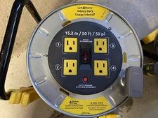 Power extension cord reel 50ft