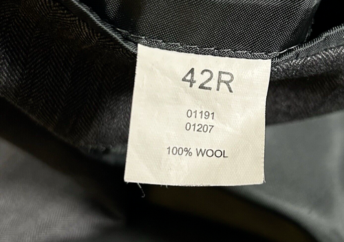 JOS A BANK 100% Wool Herringbone Jacket Blazer Charcoal Business Preppy 42R - Picture 10 of 18