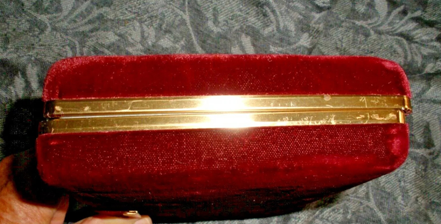 Burgundy Velvet w/ Snap Case Hard Shell Jewelry Presentation Box Velour