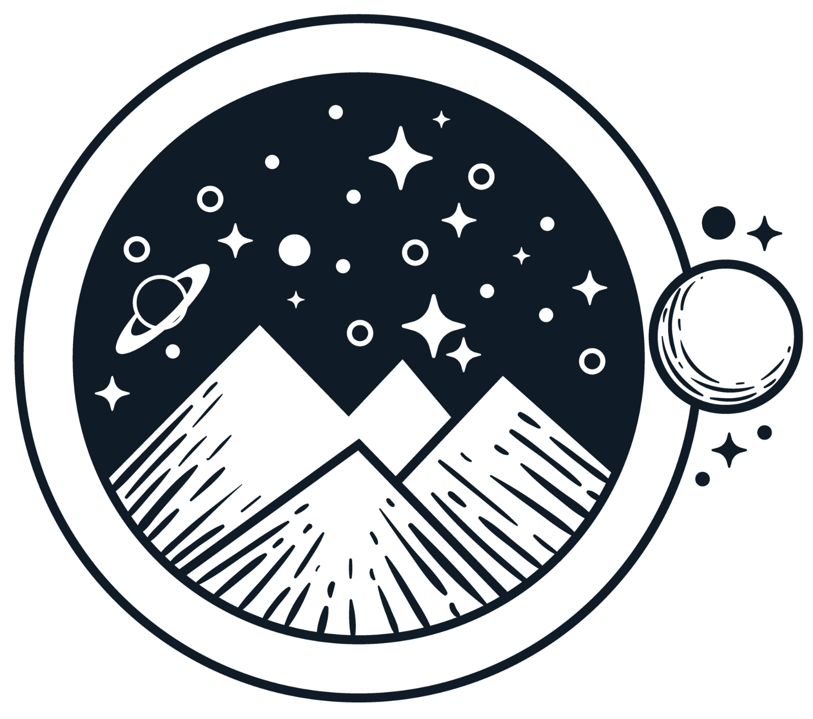 Camping sticker mountains moon weatherproof bumper vinyl decal