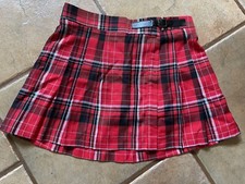 Justice Girls Red plaid Pleated Kilt Skirt size 14 inner shorts