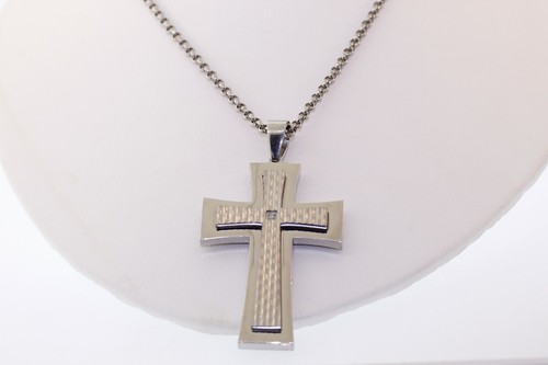 Men's Stainless Steel Stacked Cross 