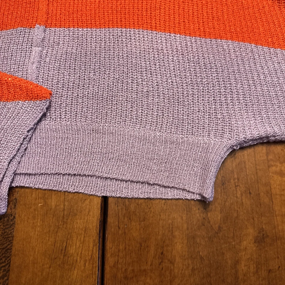 Jodifl Multi-Color Rainbow Striped Sweater Womens size medium EUC Bat Sleeves Foto 4 de 4