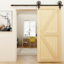 CCJH4-20FT Big Wheel Sliding Barn Door Hardware Track Kit for Single/Double Door