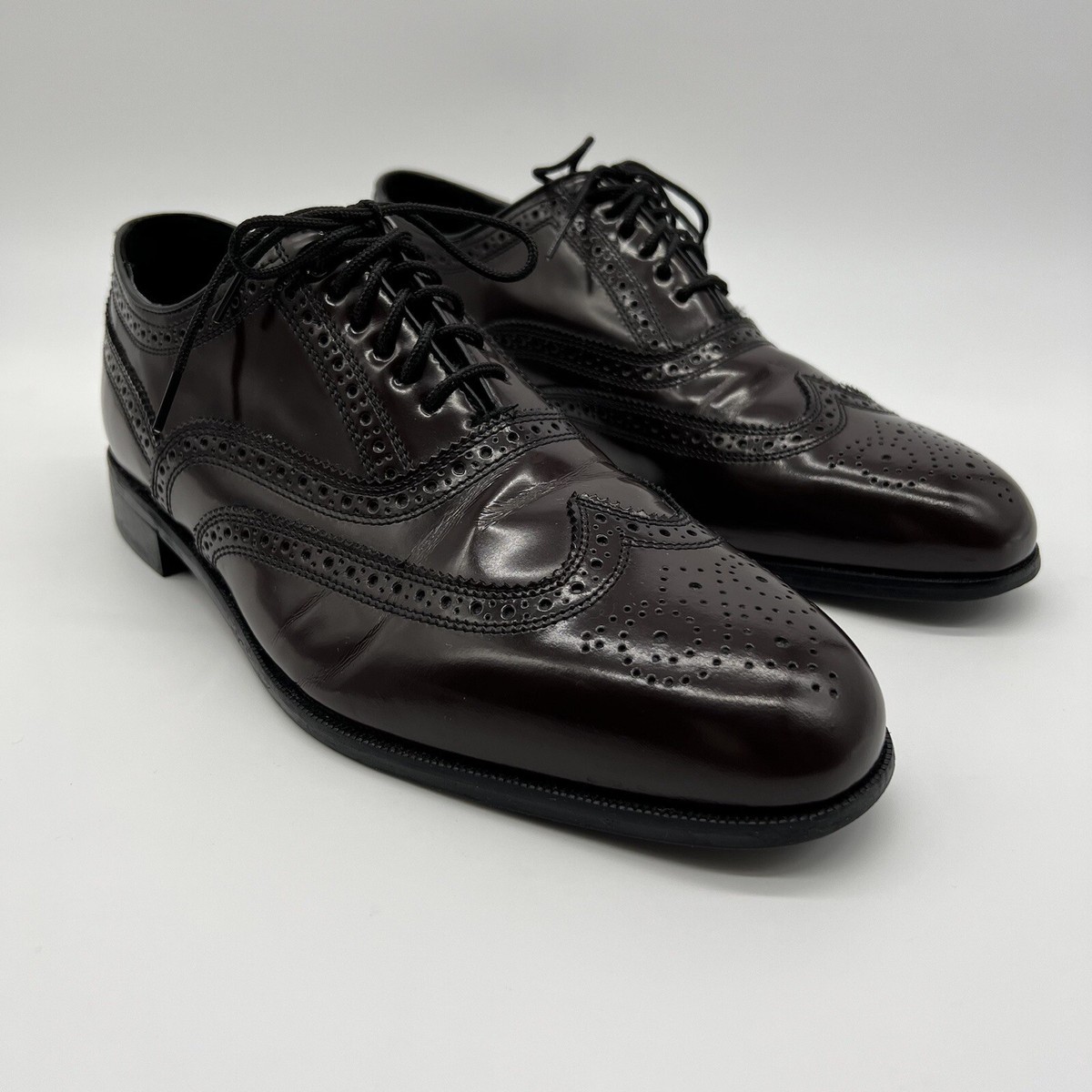 FLORSHEIM Lexington Wingtip Oxford Dress Shoes Burgundy Size 11 US