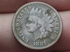 1881 Indian Head One Cent Penny- VG/Fine Details