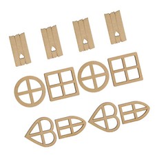 12x Wooden Fairy Windows Mini Window Decorations DIY Craft Projects Supplies