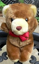 Vtg Eden Shake Teddy Bear Plush Squeak Sound Toy Lovey 80s Baby Stuffed Animal