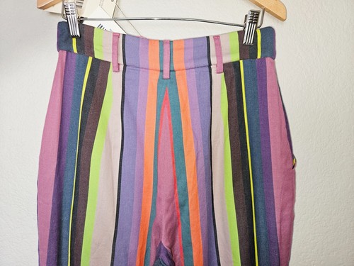 NWT Mara Hoffman Aura Arpeggio Striped Pants 4 Rainbow Multi Anthropologie - Picture 14 of 17