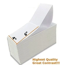 4000 Labels Fanfold 4x6 Direct Thermal Label Shipping Zebra ZP450 ZP505 1000