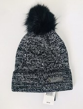 Steve Madden Lurex Rib-Knit Beanie with Faux-...