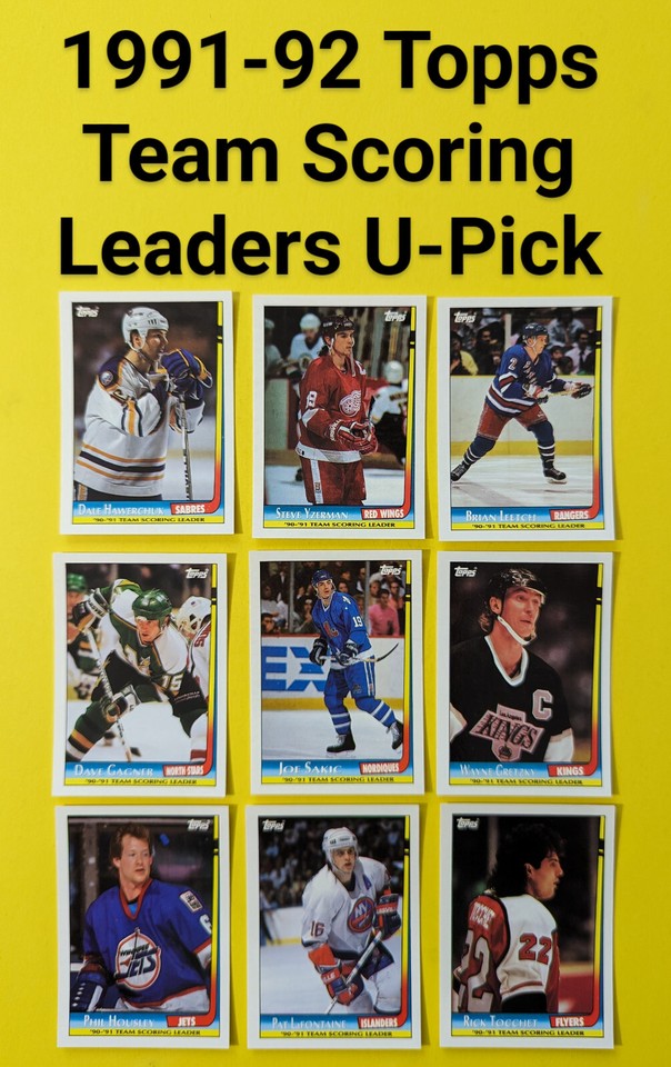 1991-92 Topps Hockey  Team Scoring Leaders High Grade   Variation A*