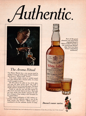 White Label Dewar's Scotch Whisky 1971 Vintage Color Alcohol Print Ad