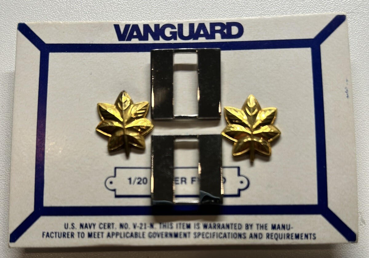 US Navy Lieutenant and Lieutenant Commander Silver Filled Rank Pins ...