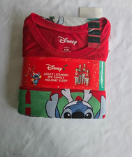Disney Stitch Christmas Fleece Pajama Set - Mens Large - New