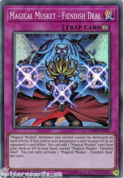 SPWA-EN027 Magical Musket - Fiendish Deal Super Rare 1st Edition Mint YuGiOh Car