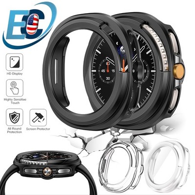 For Samsung Galaxy Watch 8 Classic 46mm PC Case+Tempered Glass Screen Protector