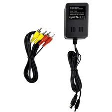AC/DC Adapter Power Cord & AV Cable Bundle for NES Nintendo Entertainment System