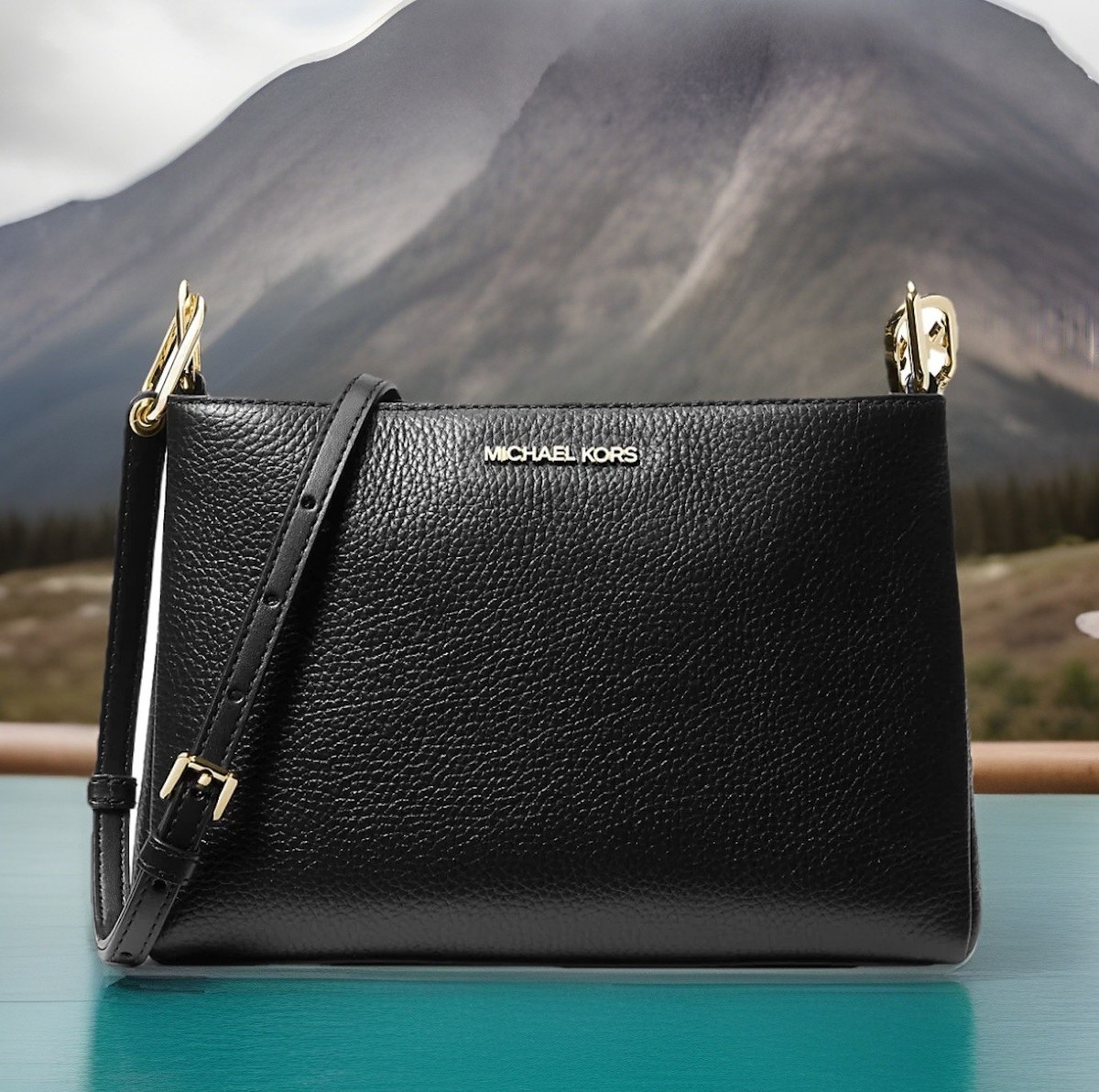 New MICHAEL KORS Trisha Medium Pebbled Leather Crossbody Bag | eBay