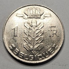 1974 Belgium 1 One Franc - Copper Nickel - Belgian - World Coin - French Text