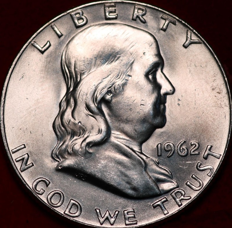 Uncirculated 1962-D Denver Mint Silver Franklin Half