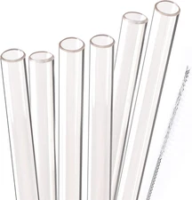 Reusable Smoothie Straws 10 Inch Long Wide Mouth Plastic Straight Drinking Straw