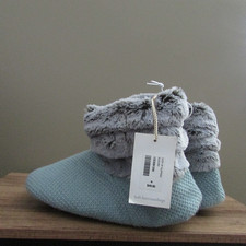 Soft Surroundings Cozy Up dusty teal blue Slippers M-7-8-NWT